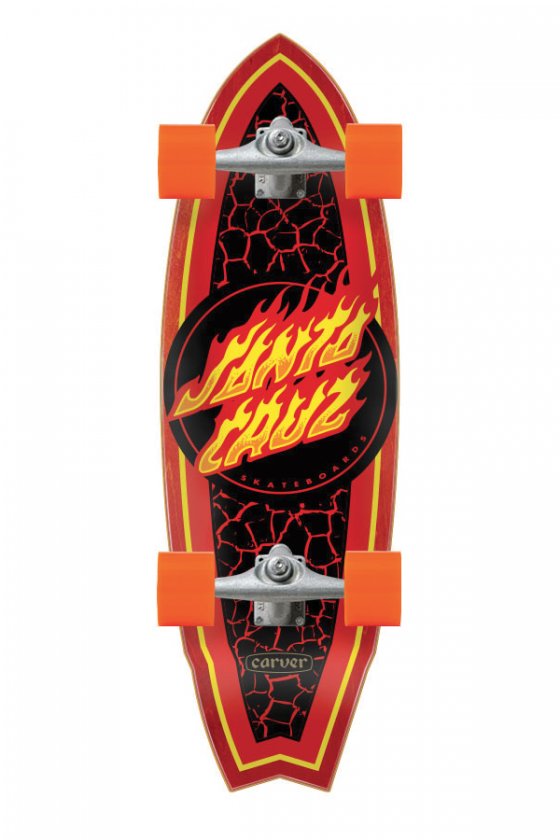 Santa Cruz - Flame Dot Shark Surf Skate 9.85in x 31.52in Carver CX